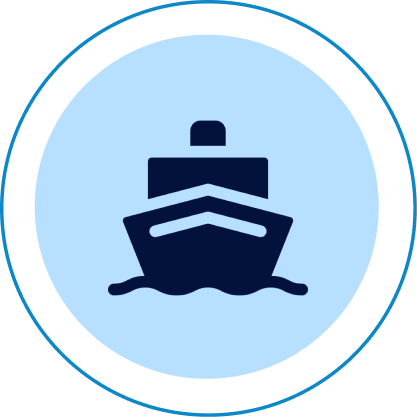 Ship icon on blue background1