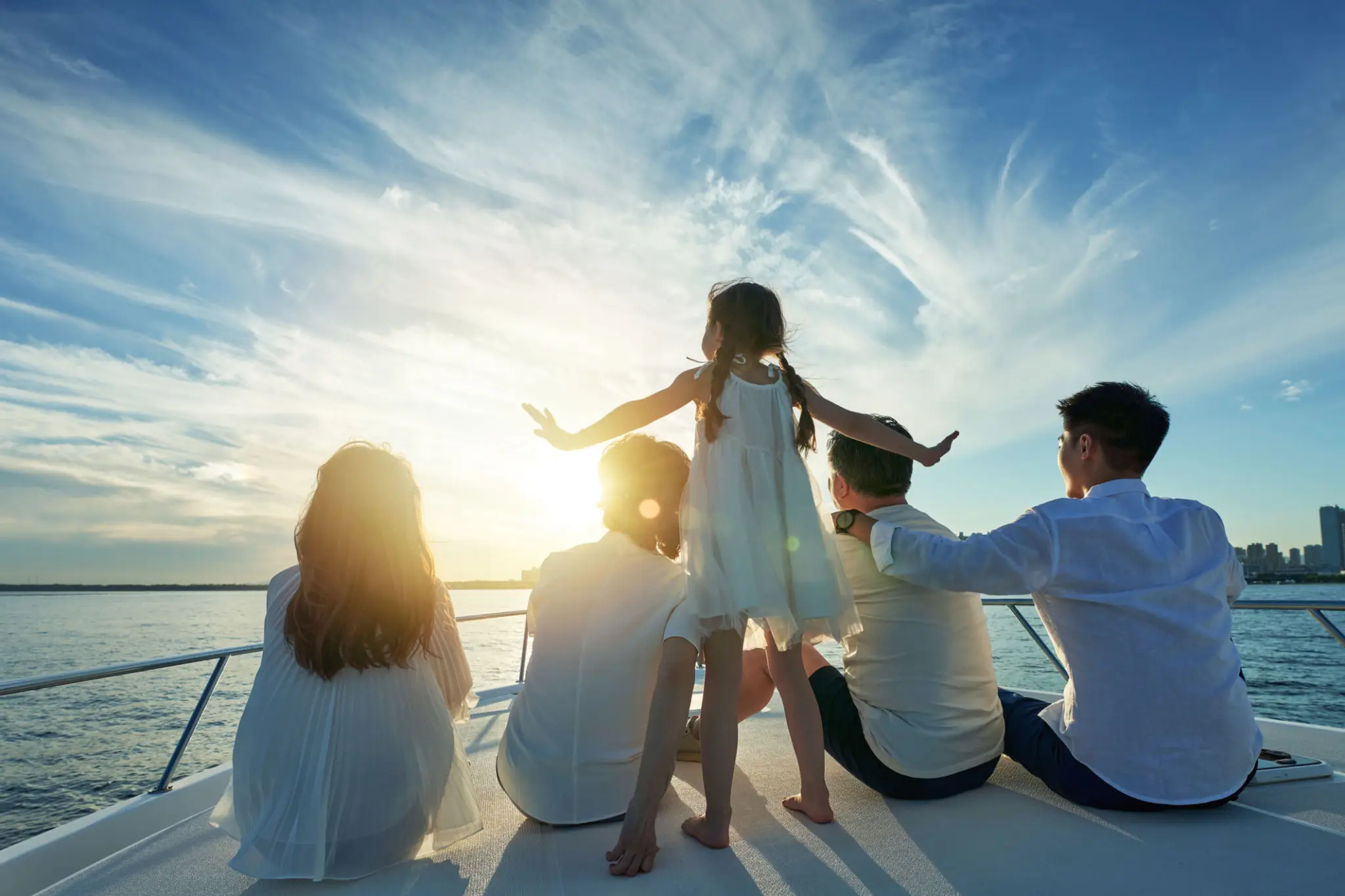 Watching a sunset from a boat
